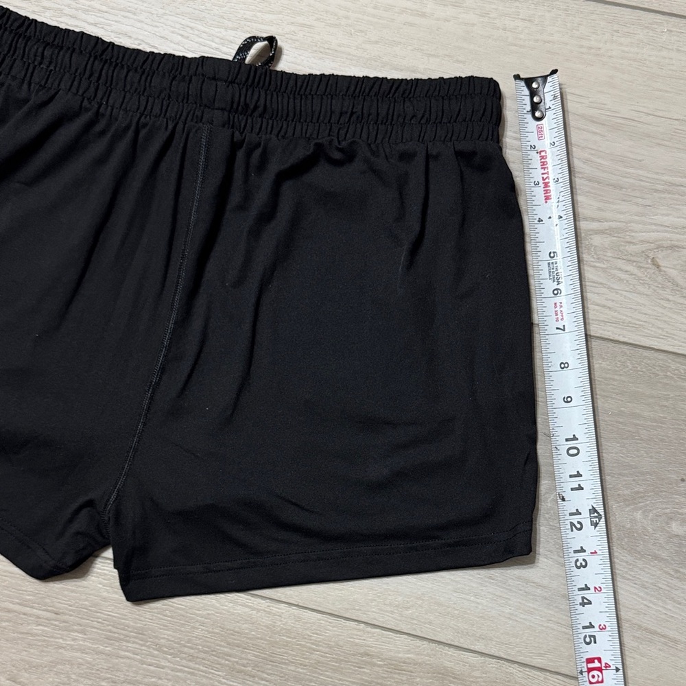 NWT-Yogalicious Black Women's Athletic Shorts Size L - Picture 6 of 6